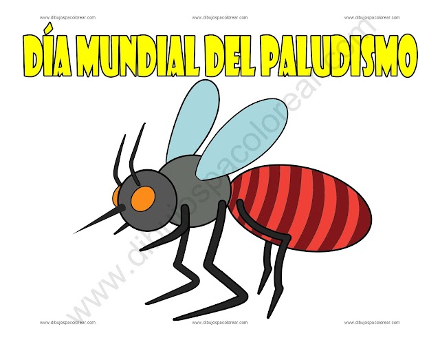 Dia mundial del paludismo dibujo a color y para colorear